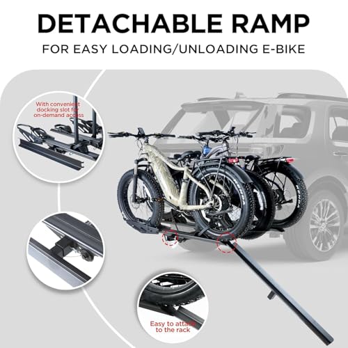 RokRack T One EBike Rack with Ramp for 3 Bikes (3 Count)