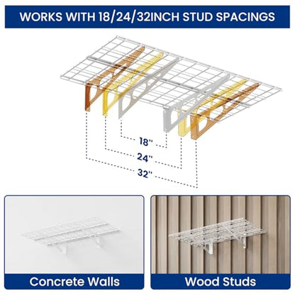 2 Pack 2x4ft Garage Shelving with Hooks (2 Count)