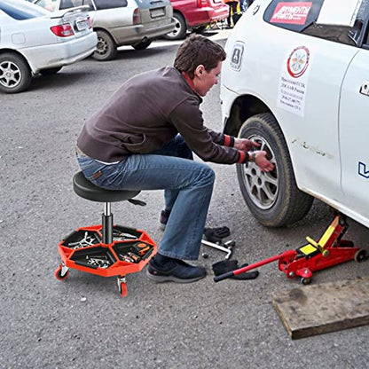 Adjustable Mechanic Rolling Stool