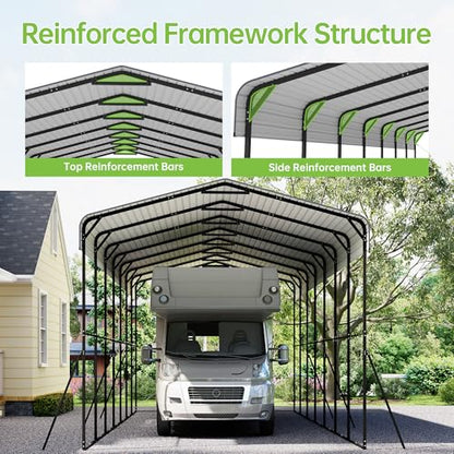 14x35x13 FT RV Heavy Duty Metal Carport