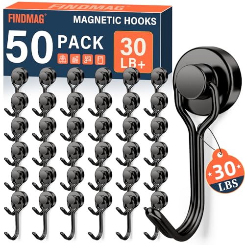 50 Pack Black Magnet Hooks (50 Count)