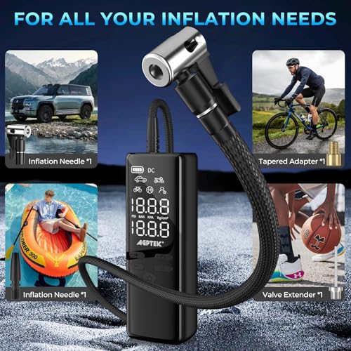 Tire Inflator Portable Air Compressor Pressure Gauge Electric