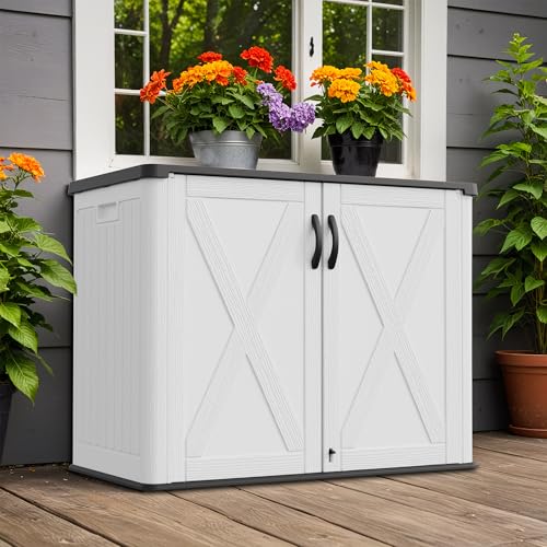 26 Cuft Outdoor Storage Box with Lockable Doors