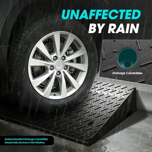 7.7" Rise Rubber Curb Ramp Heavy Duty Loading Driveway Ramp Threshold Ramp 39" W x 19.7" D x 7.7" H for Loading Dock