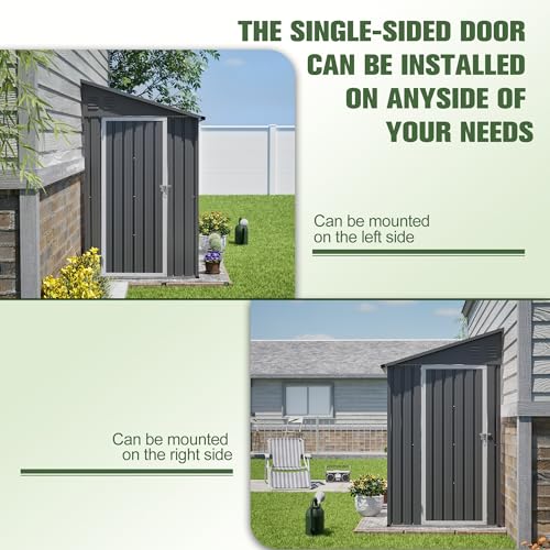 4x8 FT Lean to Metal Shed