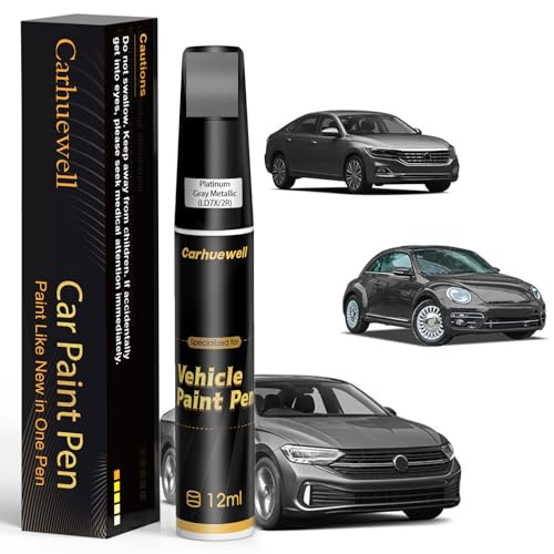 LD7X/2R Platinum Gray Metallic Touch Up Paint Compatible with Volkswagen, Exact Match Car Paint Pen Automotive Scratch Repair Remover Kit Quick & Easy Solution for Vehicle Chips and Nicks