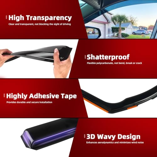 4PCS in Channel Window Rain Guards Fit for Chevrolet (4 Count)