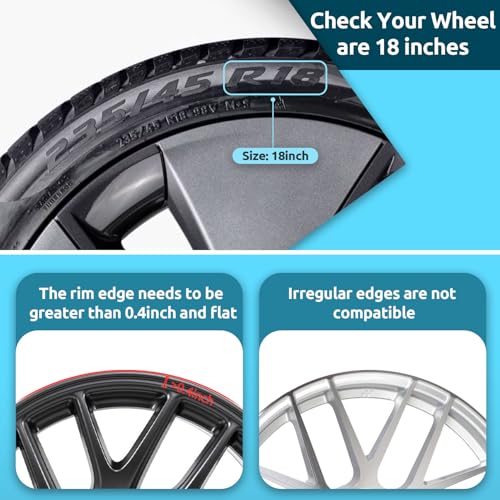 Automotive Alloy Wheel Rim Protector 18 Inch Alloy Rim Guards for Car Rims Compatible with Tesla Model 3 18 Inch (4 Count)