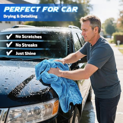 2 Pack 1200 GSM Car Drying Towels