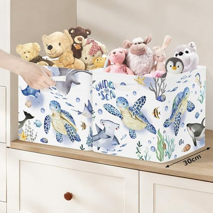 11.8" Ocean Animal Storage Basket Set of 3 for Kid Toy Clothes Bin (3 Count)