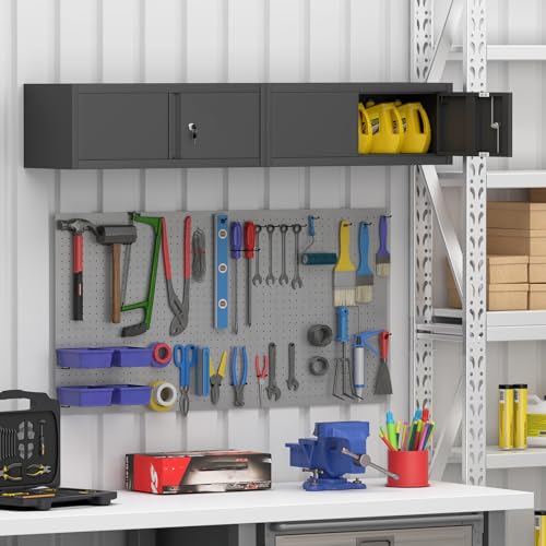 Metal Wall Cabinet with Lock and Doors