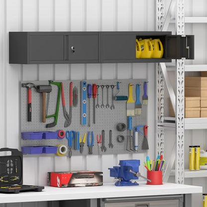 Metal Wall Cabinet with Lock and Doors