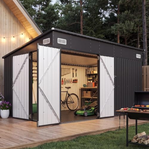 8'x12' Lean to Shed Metal Storage Shed with Floor