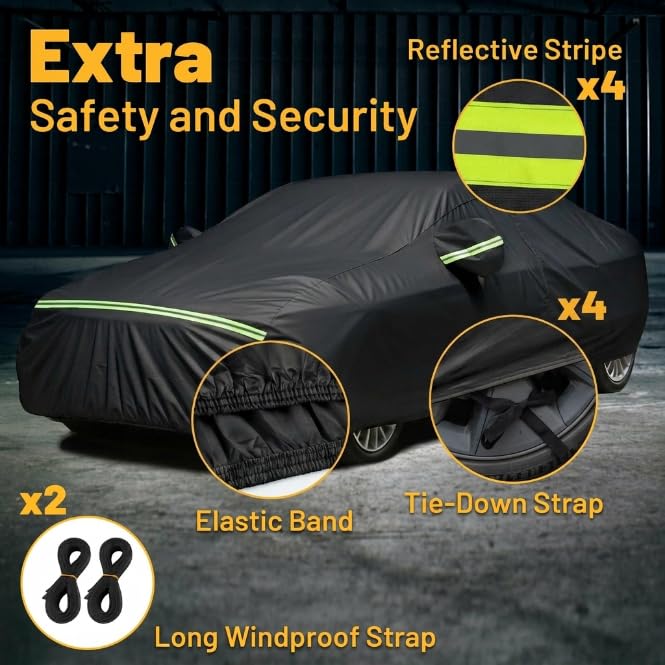 Car Cover Waterproof All Weather Windproof for Sedans 184