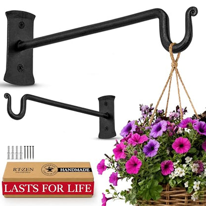 Plant Hangers Outdoor or Indoor Heavy Duty Wall Bracket Hooks (2 Count)