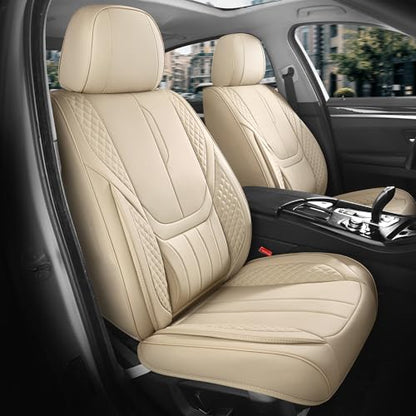 Universal Car Seat Covers for SUVs Sedans Trucks Beige (5 Count)