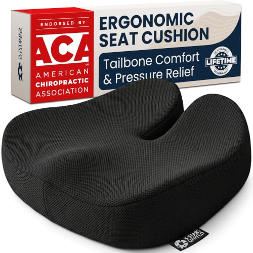 Seat Cushion Memory Foam Chair Cushion for Tailbone Pain Relief