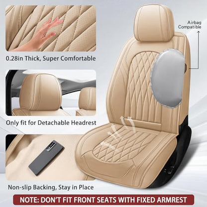 Nappa Faux Leather Car Seat Covers Full Set (5 Count)