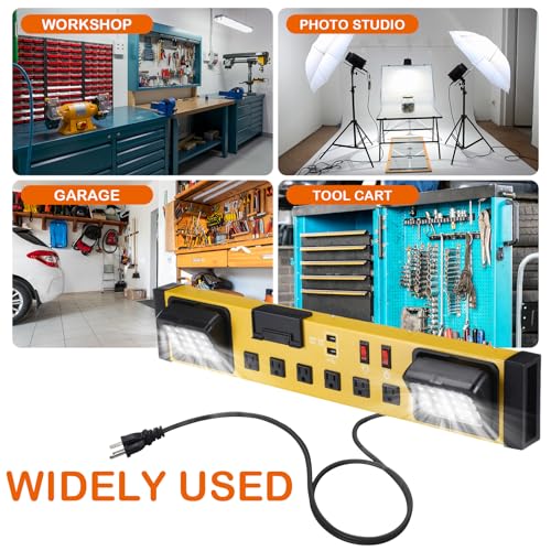 6 Outlets Power Strip with LED Worklight