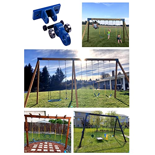 Heavy Duty Blue Swing Hangers Screws Bolts Included Over 5000 lb Capacity Playground Porch Yoga Seat Trapeze Wooden Sets Indoor Outdoor 2 Pack (2 Count)