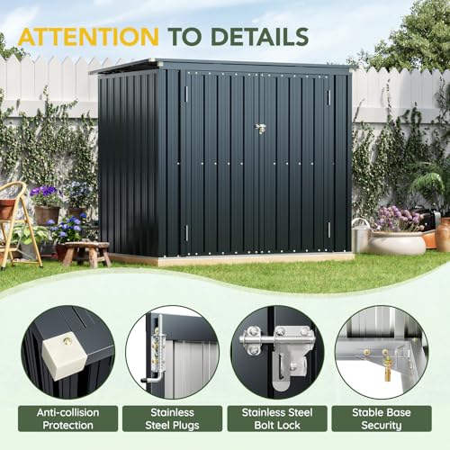 6 x 3 FT Trash Can Storage Shed with Lift