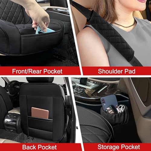 2 Pack Waterproof Full Surround Leather Car Seat Covers Full Set (2 Count)