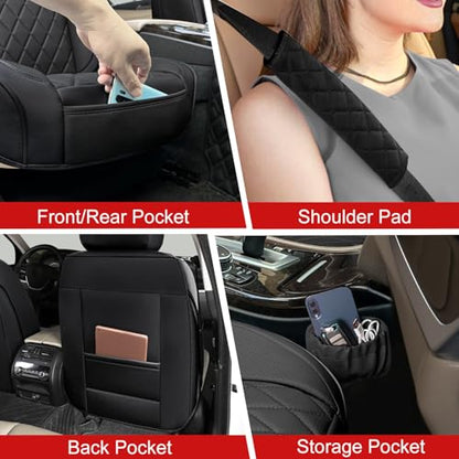 2 Pack Waterproof Full Surround Leather Car Seat Covers Full Set (2 Count)