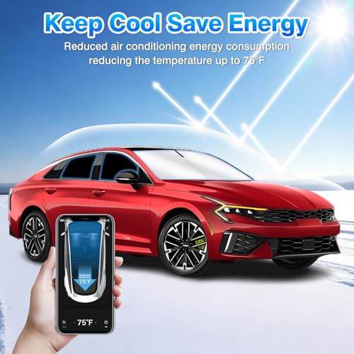 Windshield Sun Shade for Kia K5 2021 2022 2023 2024 2025 2026 Car Window Shades Thicken UV Block and Blackout Privacy Foldable Sunshades 8PCS Accessories Keep Cool Sun Visor Covers (8 Count)