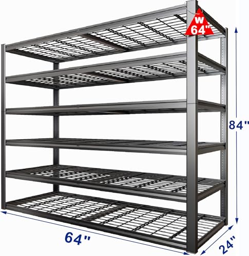64" Wide 6 Tier Garage Shelving Unit (6 Count)