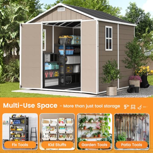 8x8 FT Resin Storage Shed
