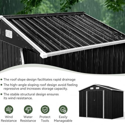 8x6 FT Shed Outdoor Storage Shed