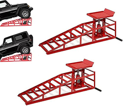 2 Pack Hydraulic Car Ramps 10000lbs 5T 11000lbs Low Profile Car Lift Service Ramps Truck Trailer Garage