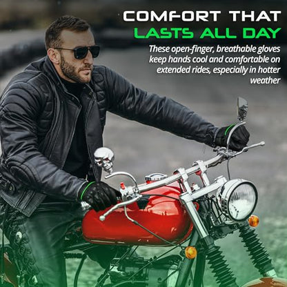 Motorcycle Gloves Men's Leather Motorbike Gloves Touchscreen Function