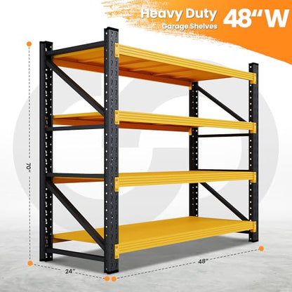 48” Wide Heavy Duty Metal Garage Shelving