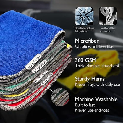 Premium Microfiber Cleaning Cloth 16"x16" (12 Count)