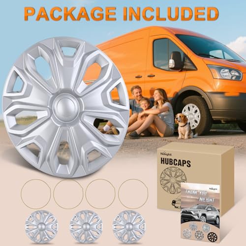 Wheel Cover Hubcaps 16 Inch for Ford Transit 150 250 350 350HD 2015 16 17 18 19 20 21 22 23 24 2025 Steel Wheel with 5 Lug 16 Hub Caps Set of 4 Rim Protector Wheel Covers Replacement (4 Count)