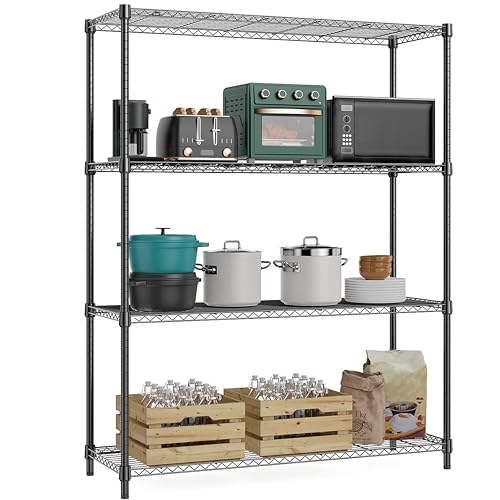 1400 lbs 4 Tier Storage Rack Metal Wire Shelving Unit (4 Count)