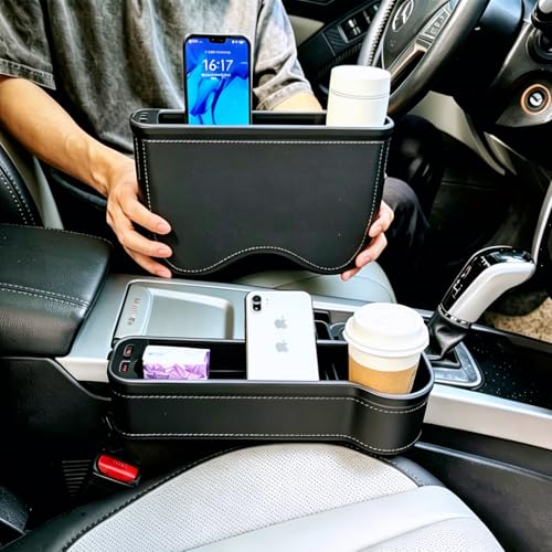 2 Pack LED Car Seat Gap Organizer with 56W Charger (2 Count)