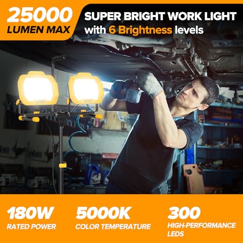 25000 Lumen LED Work Lights with Stand