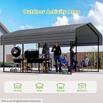10x15FT Heavy Duty Metal Carport