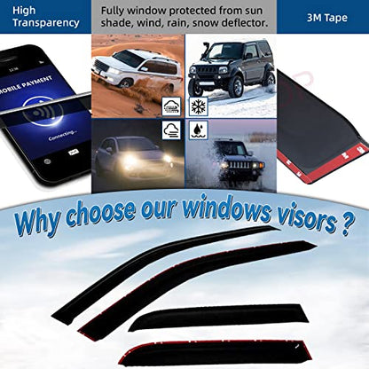 4pcs Window Visors Rain Guards for 97 (4 Count)