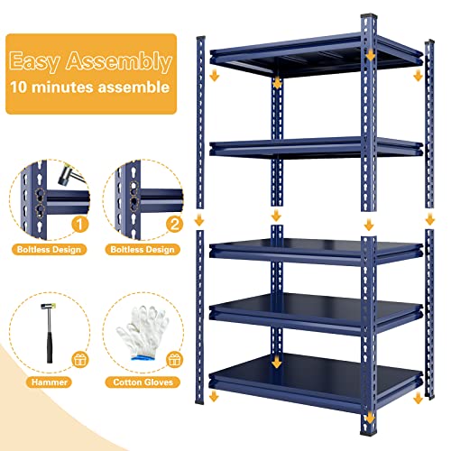 Garage Shelving 2000 LBS Storage Shelves Heavy Duty Metal Shelving Unit Shelf for Pantry Closet