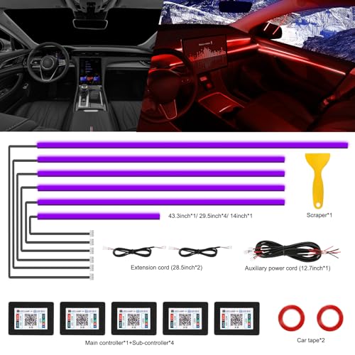 Acrylic Interior Car LED Strip Light with Wireless APP