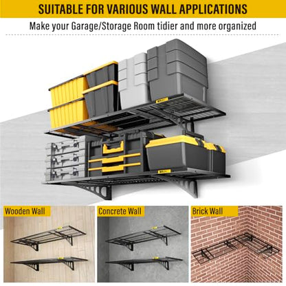 1.64x4ft Adjustable Rail Wall Garage Storage Shelf