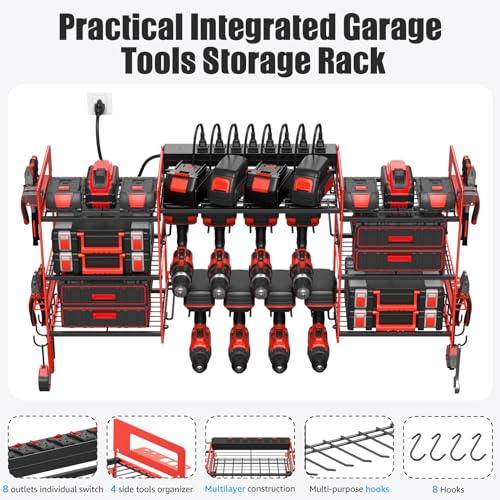 Red Power Tool Organizer Wall Mount (15 Count)