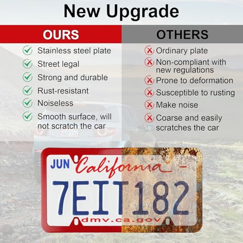 4 Holes Stainless Steel License Plate Frames