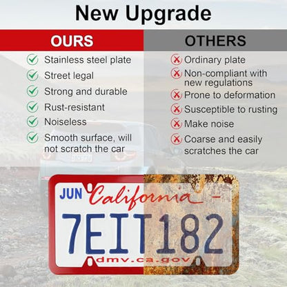 4 Holes Stainless Steel License Plate Frames