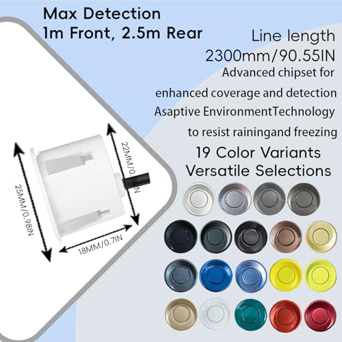 Parking Sensor kit New Feature Rear with Selectable Distance in Feet (4 Count)