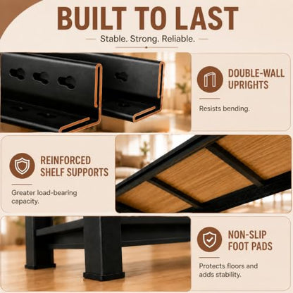 Heavy Duty Wood Bookshelf Adjustable Storage Shelving Unit for Home Office