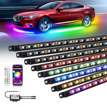 Car Led Underglow Lights Aluminum Dream Chasing Color Accent Light Bar (16 Ounce)